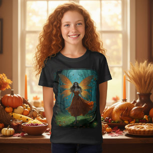 Camiseta Ação de Graças de Fada de Outono Encantada