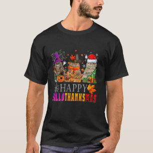 Camiseta Ação de Graças de Halloween de Gato Persa de Hallo