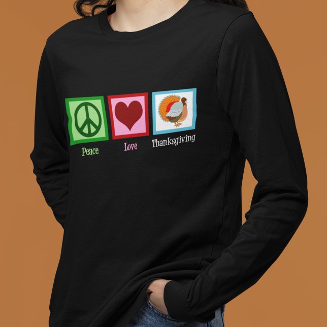 Camiseta Ação de Graças de Paz e Amor (Criador carregado)