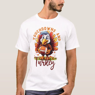 Camiseta Ação de Graças de Touchdown e Turquia
