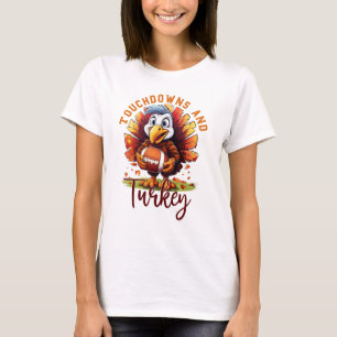 Camiseta Ação de Graças de Touchdown e Turquia