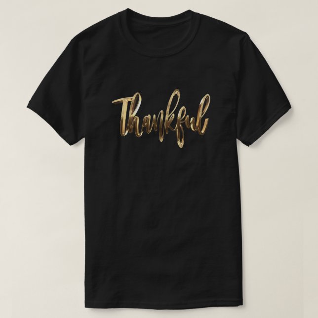 Camiseta Ação de Graças do Elegante Faux Dourado (Frente do Design)