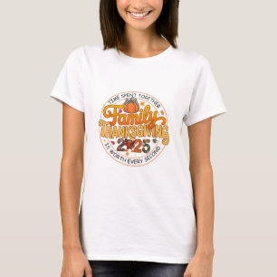 Camiseta Ação de Graças em Família 2025 Dia de Ação de Graç