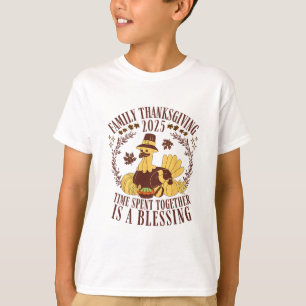 Camiseta Ação de Graças em Família 2025 Tempo Passado Junto