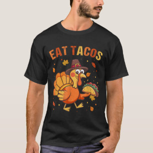 Camiseta Ação de Graças Engraçado Turquia Mexicana Come Tac