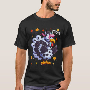 Camiseta Ação de Graças Falsa Turquia Cabeça de Moo Cabeça