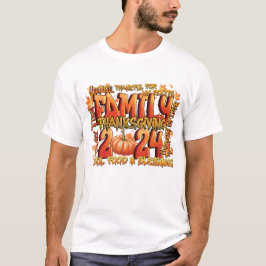 Camiseta Ação de Graças Familiar 2024 Retro Pumpkin