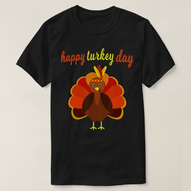 Camiseta Ação de Graças Feliz Dia da Turquia Feliz Dia da T (Frente do Design)