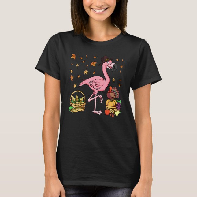 Camiseta Ação de Graças Flamingo Turquia Meninas (Frente)