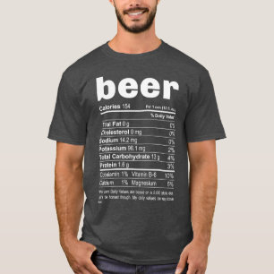 Camiseta Ação de Graças Janta Cerveja Fatos Nutricionais