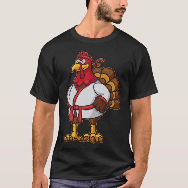 Camiseta Ação de Graças Mma Kickboxing Judo Karate Gobble P (Frente)