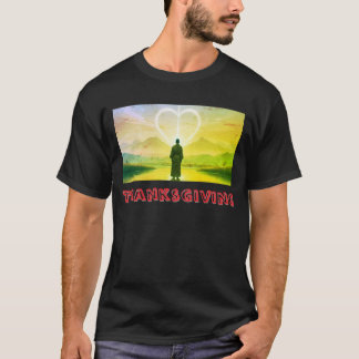 Camiseta (Ação de Graças n.º 1) Camisa-T básica de uso masc