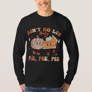 Camiseta Ação de Graças não é mentira, tartaruga, torta, Th