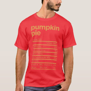 Camiseta Ação de Graças Nutrição Pumpkin Pie Fatos Comida F