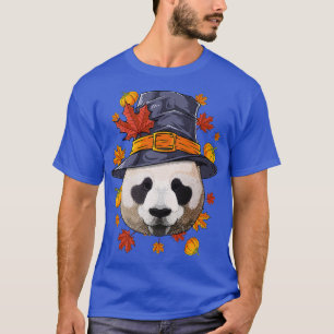 Camiseta Ação de Graças Panda Pilgrim Fall Autumn
