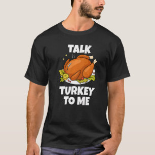 Camiseta Ação de Graças Para Anfitriã Fale de Peru Comigo