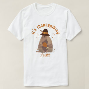 Camiseta Ação de Graças Perna Turca Armadillo Texas