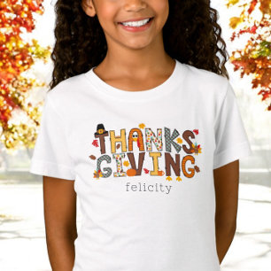 Camiseta Ação de Graças Personalizada Turquia Deixa Pumpkin