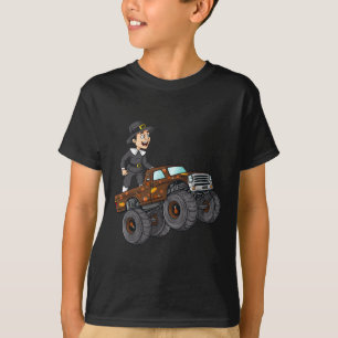 Camiseta Ação de Graças Pilgrim Andando Monster Truck Todle