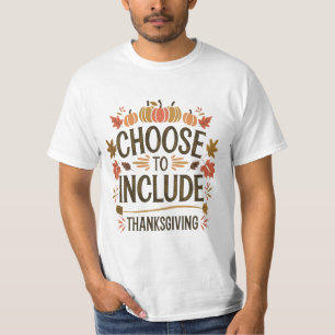 Camiseta Ação de Graças Pumpkin Positivo Escolhe Incluir