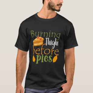 Camiseta Ação de Graças Queimando As Coxas Antes De Torcer 
