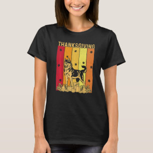 Camiseta Ação de Graças - Retro Alaskan Malamute Dog Corres