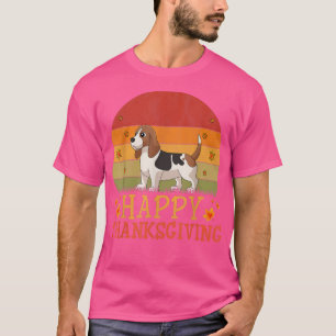 Camiseta Ação de Graças Retro Basset Hound Dog Lover Thanks