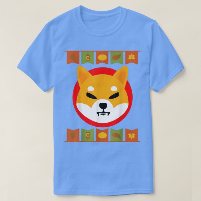 Camiseta Ação de Graças Shiba Inu, Shib Token Crypto Hodl (Frente do Design)