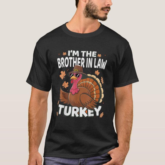 Camiseta Ação de Graças Sou o Irmão da Família Turquia (Frente)