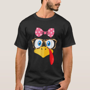 Camiseta Ação de Graças Turquia Face Leopardo Imprime Óculo