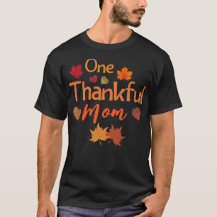 Camiseta Ação de Graças Uma mãe agradecida outono folha de