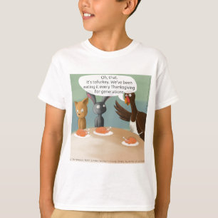 Camiseta Ação de Graças Vegana Engraçada