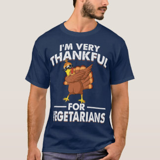 Camiseta Ação de Graças Vegetariano Funny Dabbing Turkey Ve