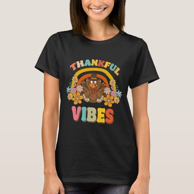 Camiseta Ação de Graças Vibes Engraçado Família Engraçada I (Frente)