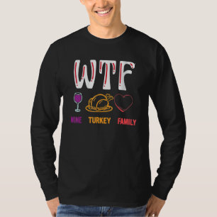 Camiseta Ação de Graças WTF Vinho Peru Família