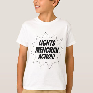 Camiseta Ação de Menorah das luzes - preto