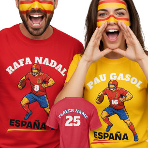 Camiseta Ação Dinâmica do Futebol Americano da Espanha Naci