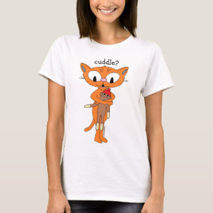 Camiseta acariciar? Gatinho Ruivo com Macaco de Meia