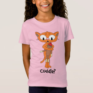 Camiseta acariciar? Gato de Desenho Animado Laranja Fofo co