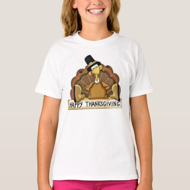 Camiseta Acção de graças feliz Turquia (Frente)