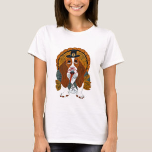 Camiseta Acção de graças Turquia de Basset Hound
