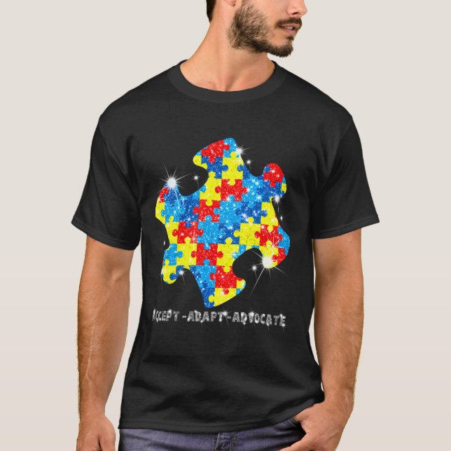 Camiseta Accept Adapt Advocate Autism Awareness (Frente)