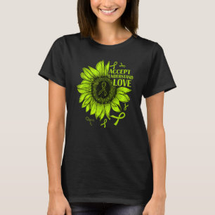 Camiseta Accept Compreender Amor Linfoma Girassol Awarenes