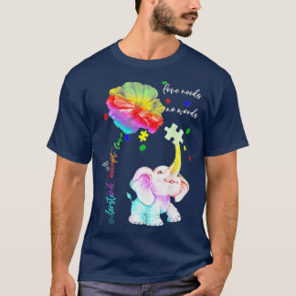 Camiseta Accept Entender Elefante Daisy Quebra-cabeça Autis