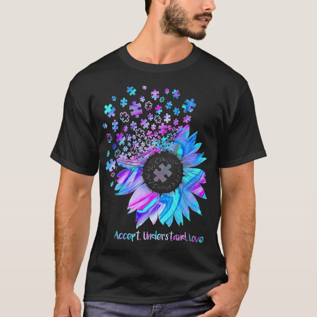 Camiseta Accept Love Sunflower Autism (2) (Frente)