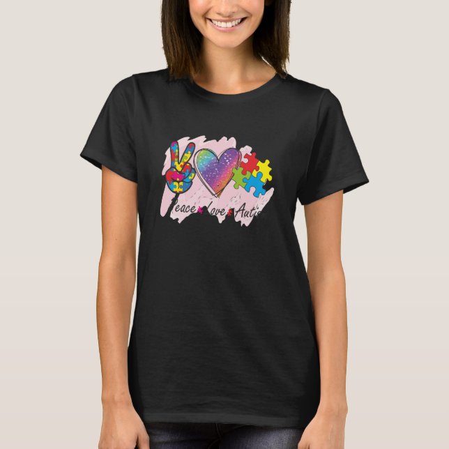 Camiseta Accept Love Understand Autism Support Friends Auti (Frente)