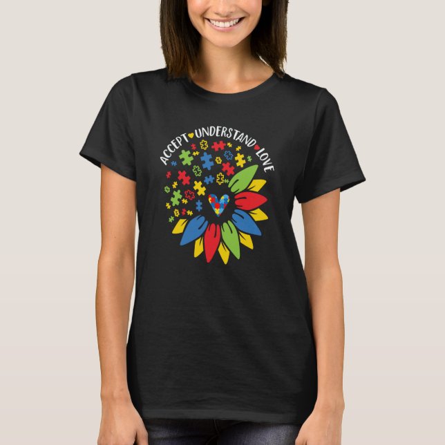 Camiseta Accept Love Understand Support Autism Awareness Su (Frente)