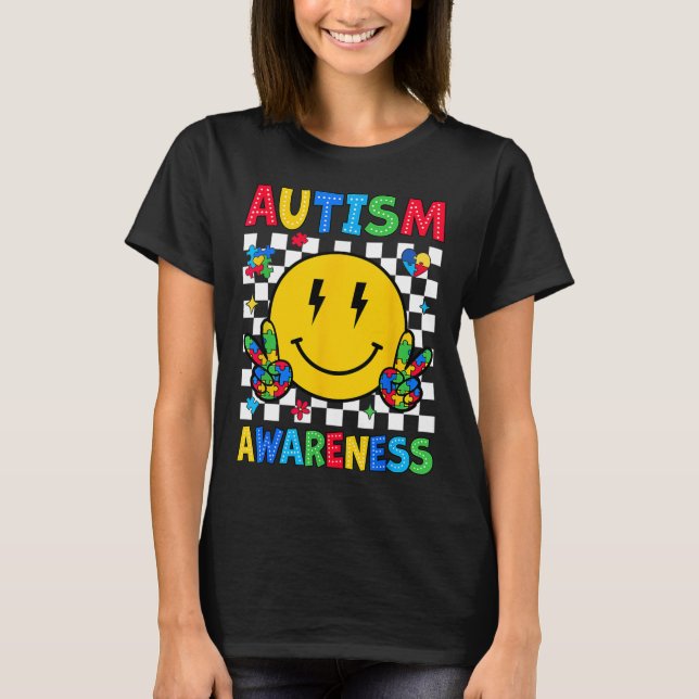Camiseta Accept Quebra-cabeça Love Compreender A Sensibiliz (Frente)