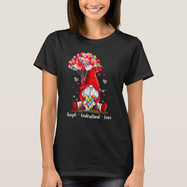 Camiseta Accept Understand Love Autism Awareness Gnome Vale (Frente)