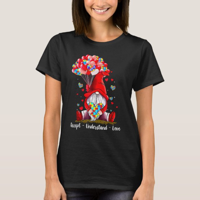 Camiseta Accept Understand Love Autism Awareness Gnome Vale (Frente)